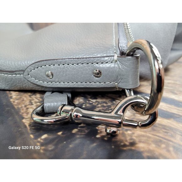 Coach Abby Duffle Gray Pebble Leather F31507 Crossbody Shoulder Purse Excellent - Picture 9 of 10